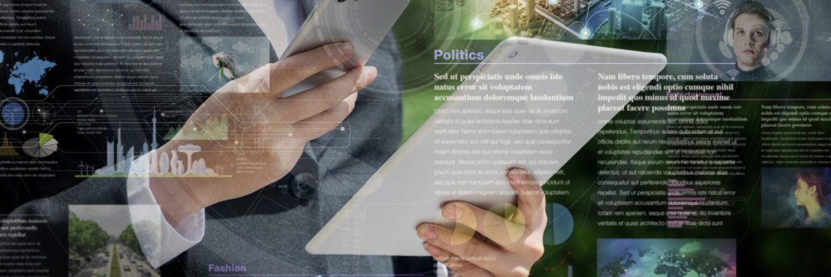 smart phone news application concept, curation media