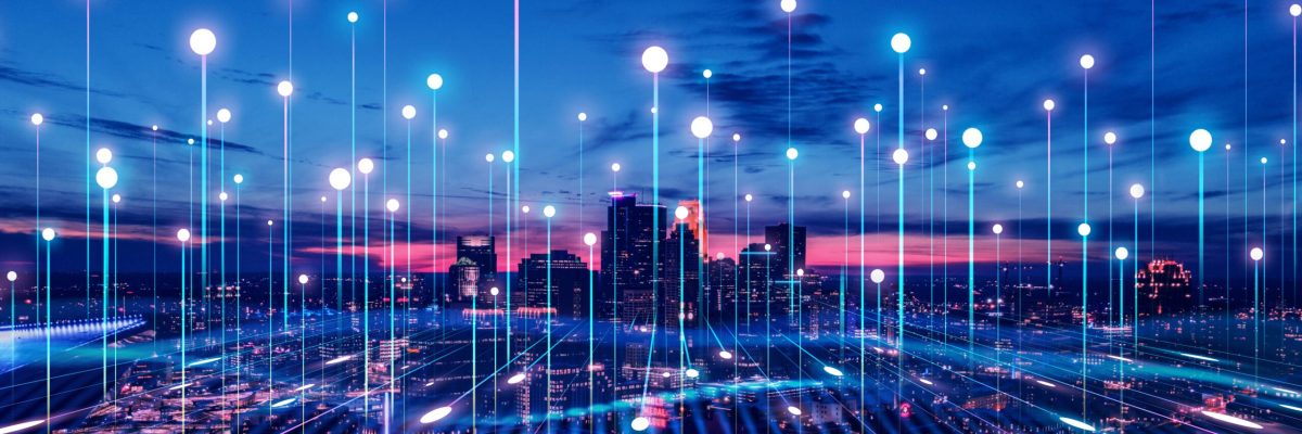 Big data connection technology. Smart city and digital transform
