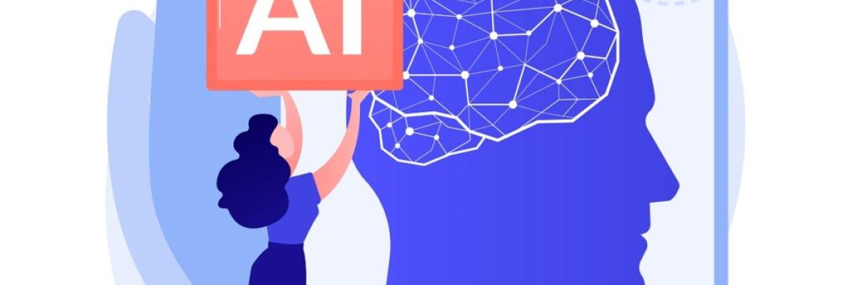 Artificial intelligence abstract concept vector illustration. AI, machine learning, artificial intelligence evolution, high tech, cutting edge technology, cognitive robotics abstract metaphor.